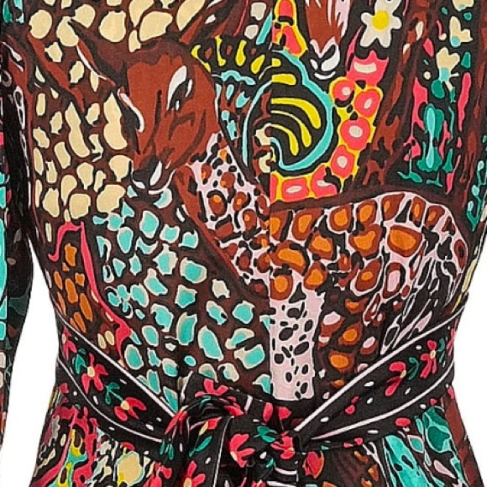 Vintage Betsey Johnson Runway 2000’s Y2K Bambi Deer Print Runway Dress Size 6 S - Picture 4 of 9